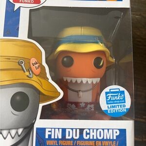 Funko Pop! Fin du Chomp Orange Vinyl Figure with Yellow Hat - damaged box